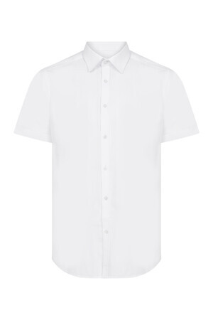 Beyaz Slim Fit Kısa Kol Gömlek - 3
