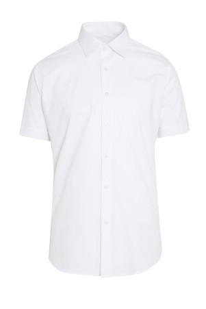 Beyaz Slim Fit Kısa Kol Gömlek - Thumbnail