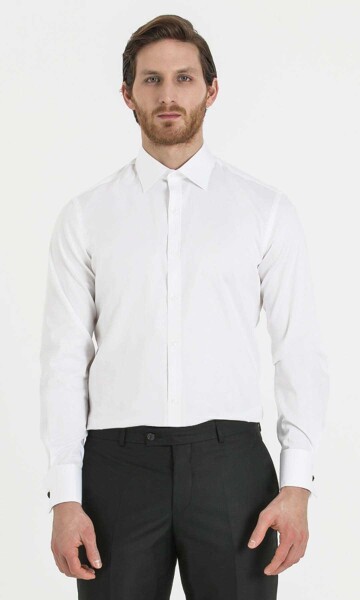 Beyaz Slim Fit Gömlek - 1