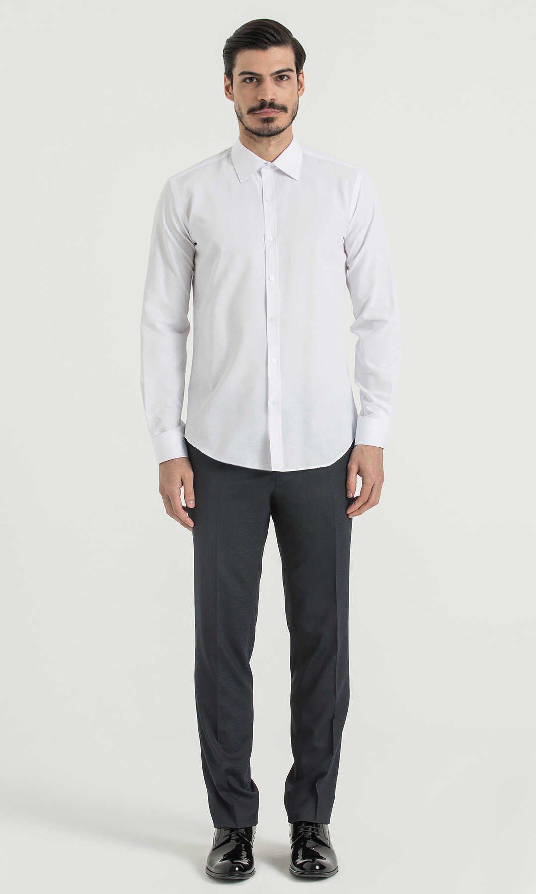 Beyaz Slim Fit Gömlek - 2