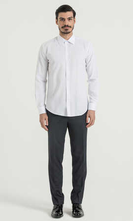 Beyaz Slim Fit Gömlek - 6