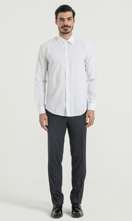 Beyaz Slim Fit Gömlek - 6