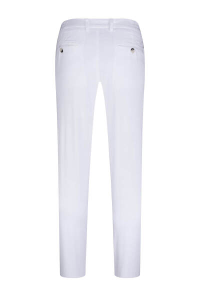 Beyaz Rahat Kesim Yandan Cepli Jogger Pantolon - 3