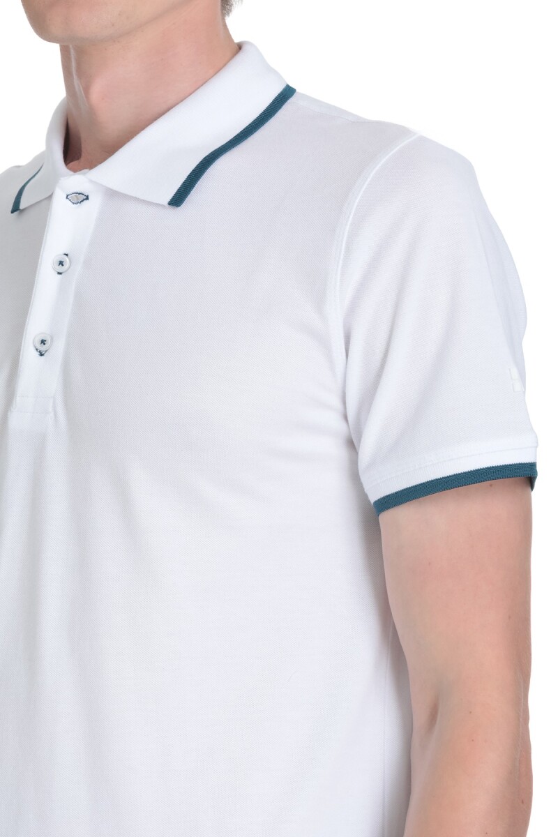 Beyaz Regular Fit 100% Pamuk Polo Yaka Rayon Tişört - Saykı (1)