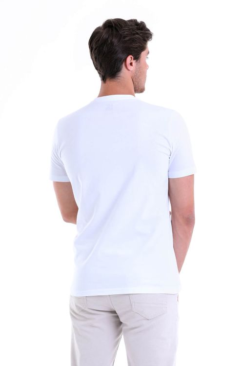 Beyaz Regular Fit %100 Pamuk V Yaka İkili Paket Basic Tişört