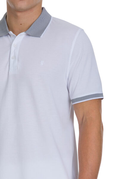 Beyaz Regular Fit 100% Pamuklu Polo Yaka Tişört - 2