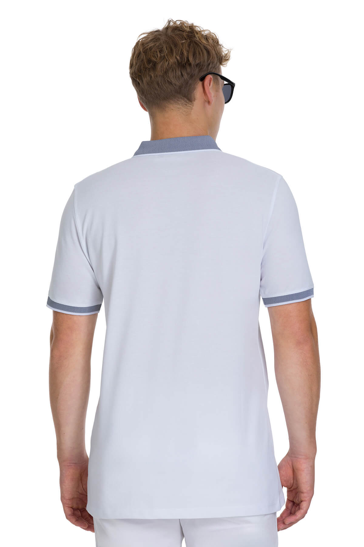 Beyaz Regular Fit 100% Pamuklu Polo Yaka Tişört - 3