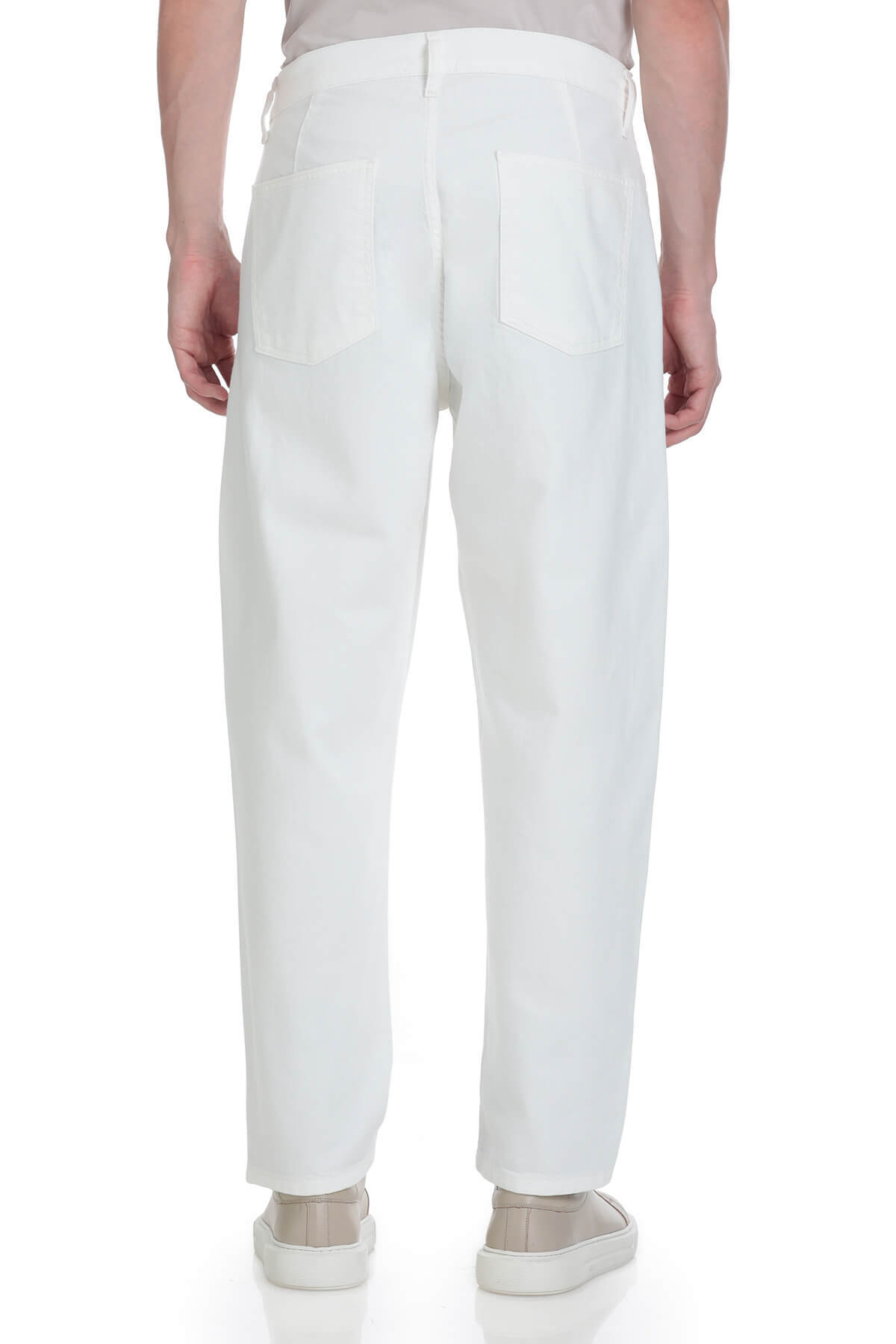Beyaz Regular Fit 5 Cep 100% Pamuk Kot Pantolon - 7