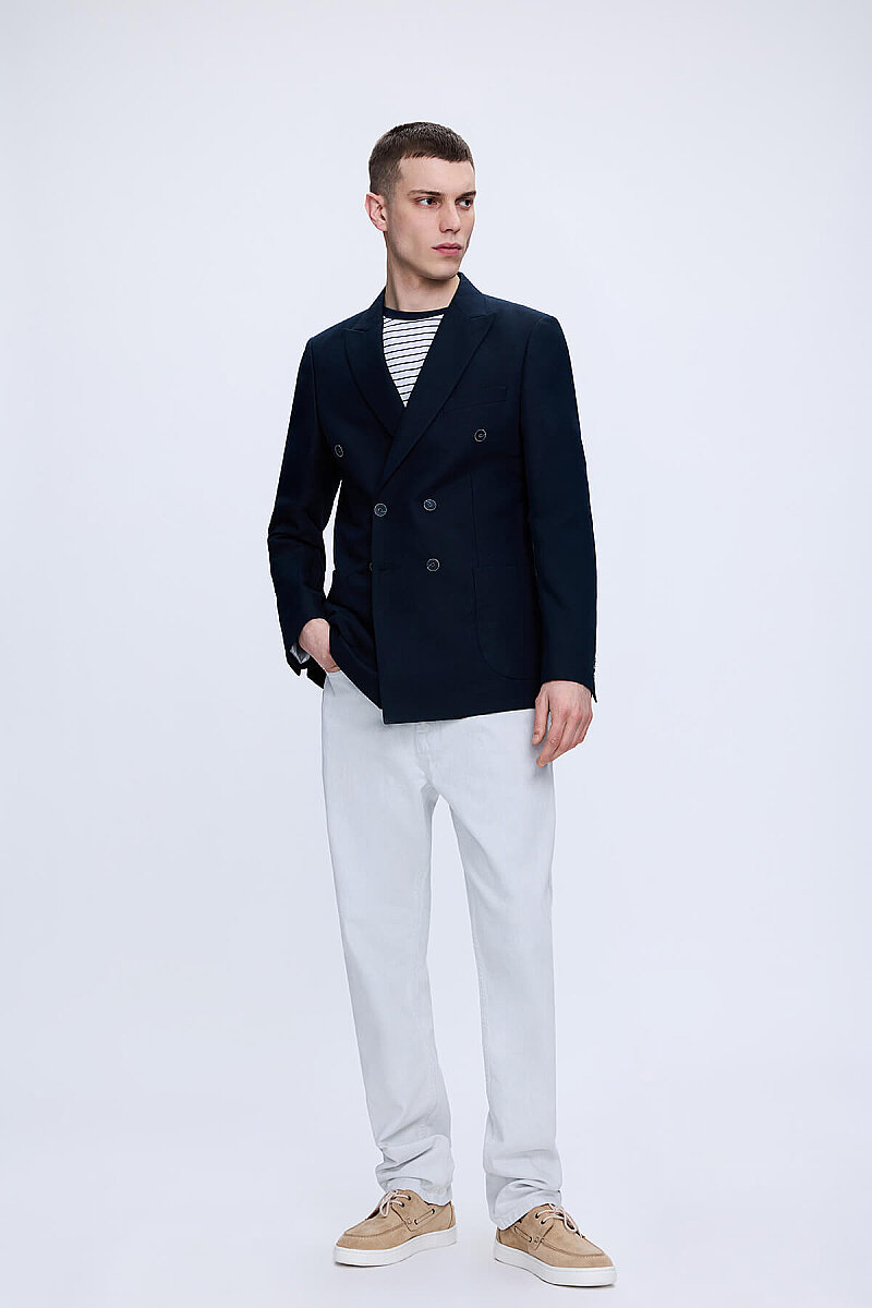 Beyaz Regular Fit 5 Cep 100% Pamuk Kot Pantolon