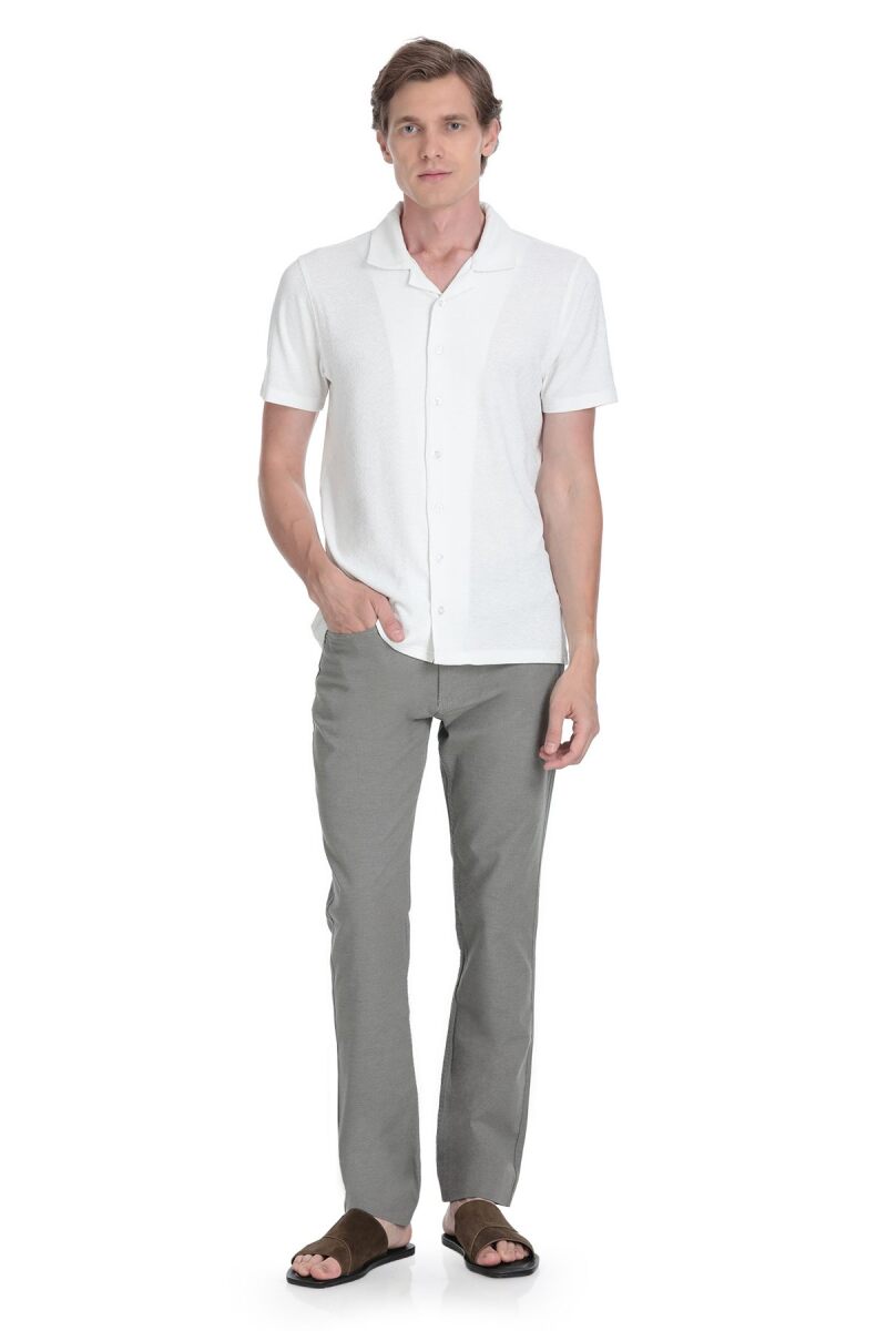 Beyaz Regular Fit Apaş Yaka Gömlek - Saykı (1)