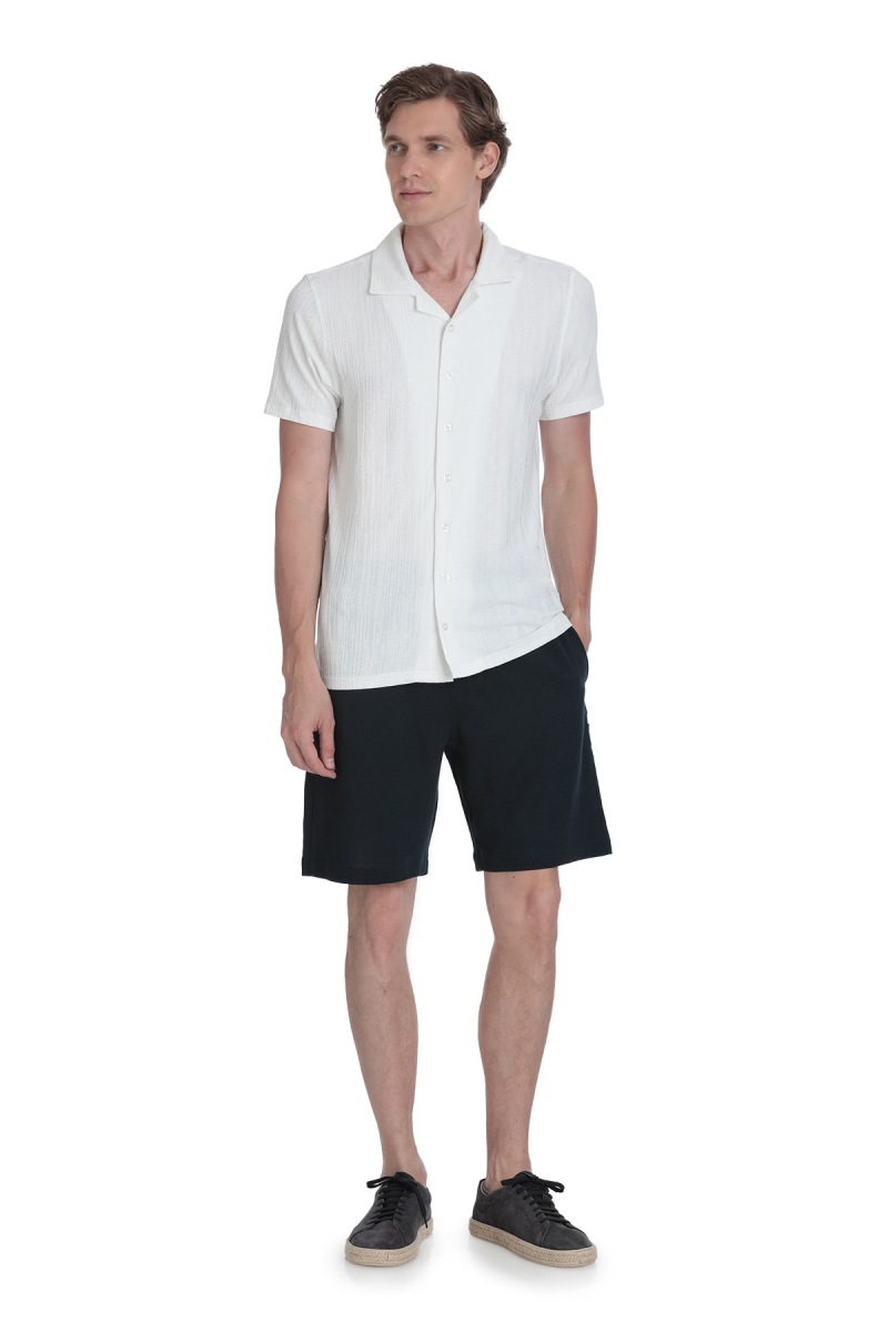 Beyaz Regular Fit Apaş Yaka Gömlek - Saykı (1)