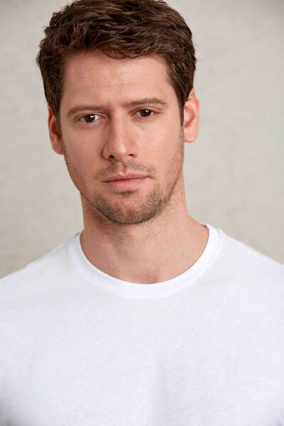 Beyaz Regular Fit Bisiklet Yaka 100% Pamuk Tişört - 6