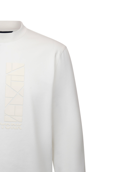 Beyaz Regular Fit Baskılı Pamuklu Bisiklet Yaka Sweatshirt - 3