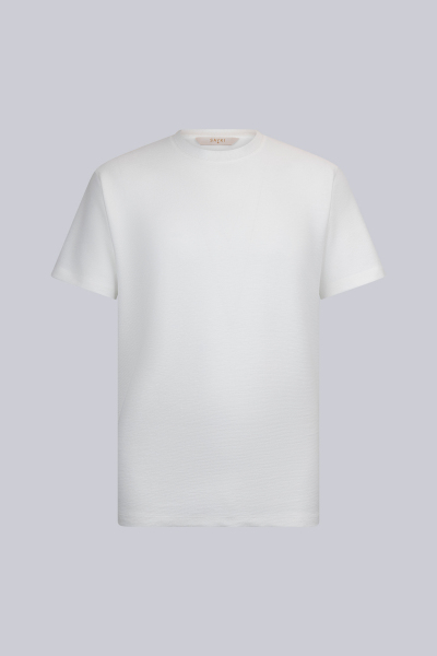 Beyaz Regular Fit Bisiklet Yaka Basic Tişört 