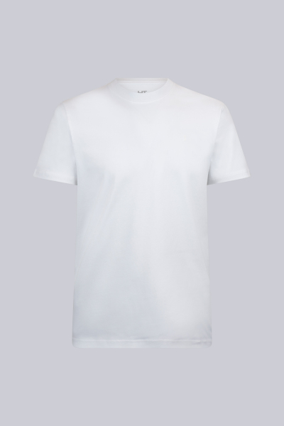 Beyaz Regular Fit Bisiklet Yaka Pamuklu Basic Tişört 