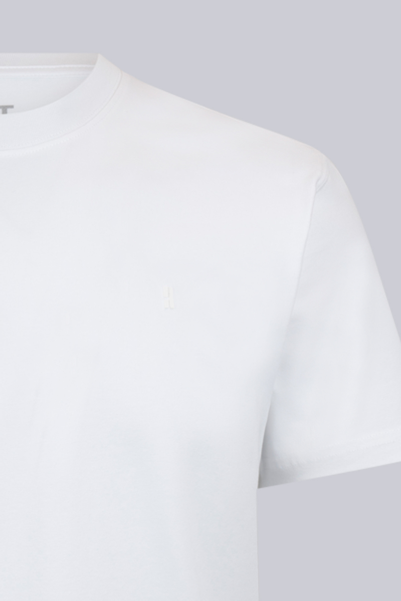 Beyaz Regular Fit Bisiklet Yaka Pamuklu Basic Tişört - HTML (1)