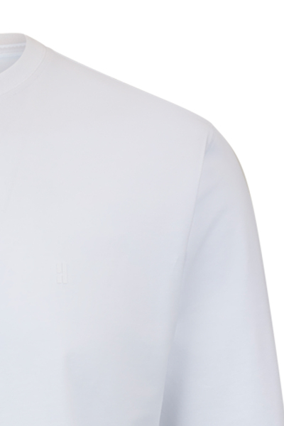 Beyaz Regular Fit Bisiklet Yaka Pamuklu Sweatshirt - 2