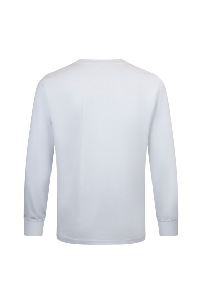 Beyaz Regular Fit Bisiklet Yaka Pamuklu Sweatshirt - 3