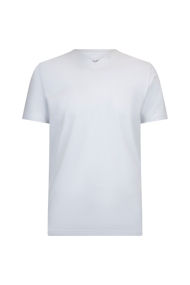 Beyaz Regular Fit Bisiklet Yaka Pamuklu Tişört - HTML