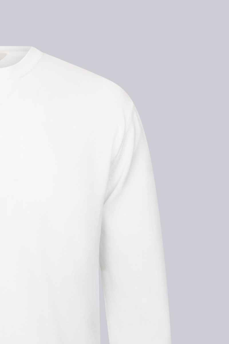 Beyaz Regular Fit Bisiklet Yaka Rayon Triko Kazak - Hatem Saykı (1)