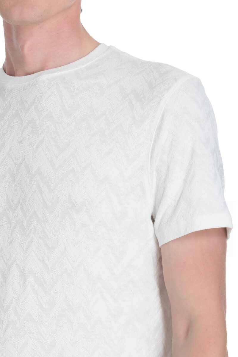 Beyaz Regular Fit Bisiklet Yaka Tişört - Hatemoğlu (1)
