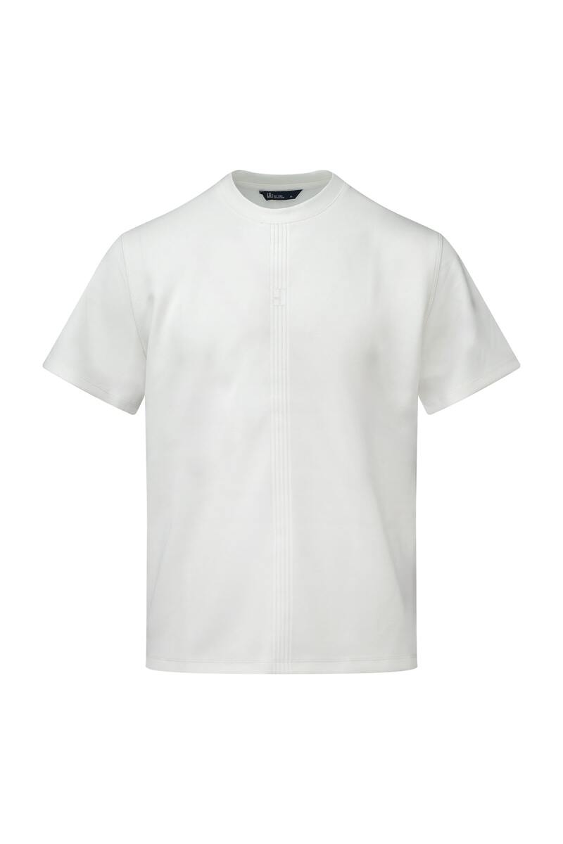 Beyaz Regular Fit Bisiklet Yaka Tişört - HTML