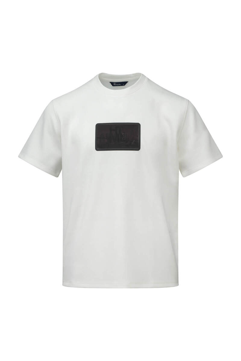 Beyaz Regular Fit Bisiklet Yaka Tişört - HTML