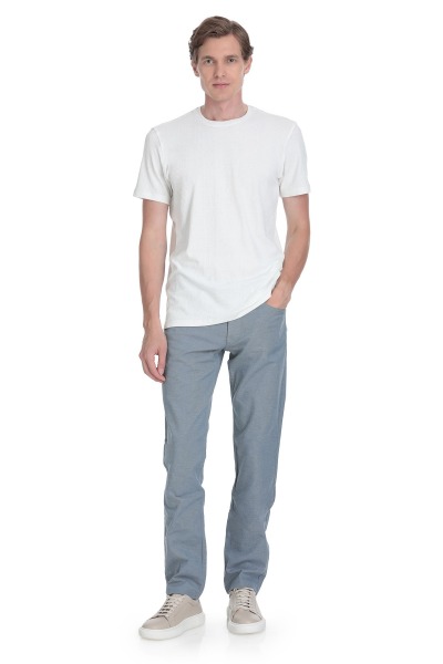 Beyaz Regular Fit Bisiklet Yaka Tişört - 2