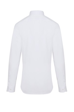 Beyaz Regular Fit Desenli Gömlek - Thumbnail