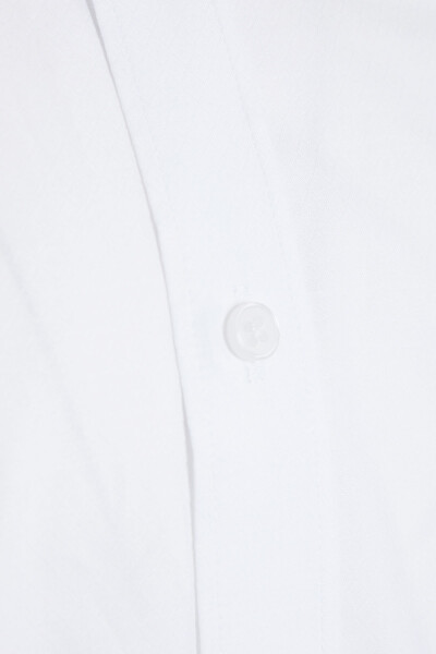 Beyaz Regular Fit Uzun Kol %100Pamuk Desenli Gömlek - 5