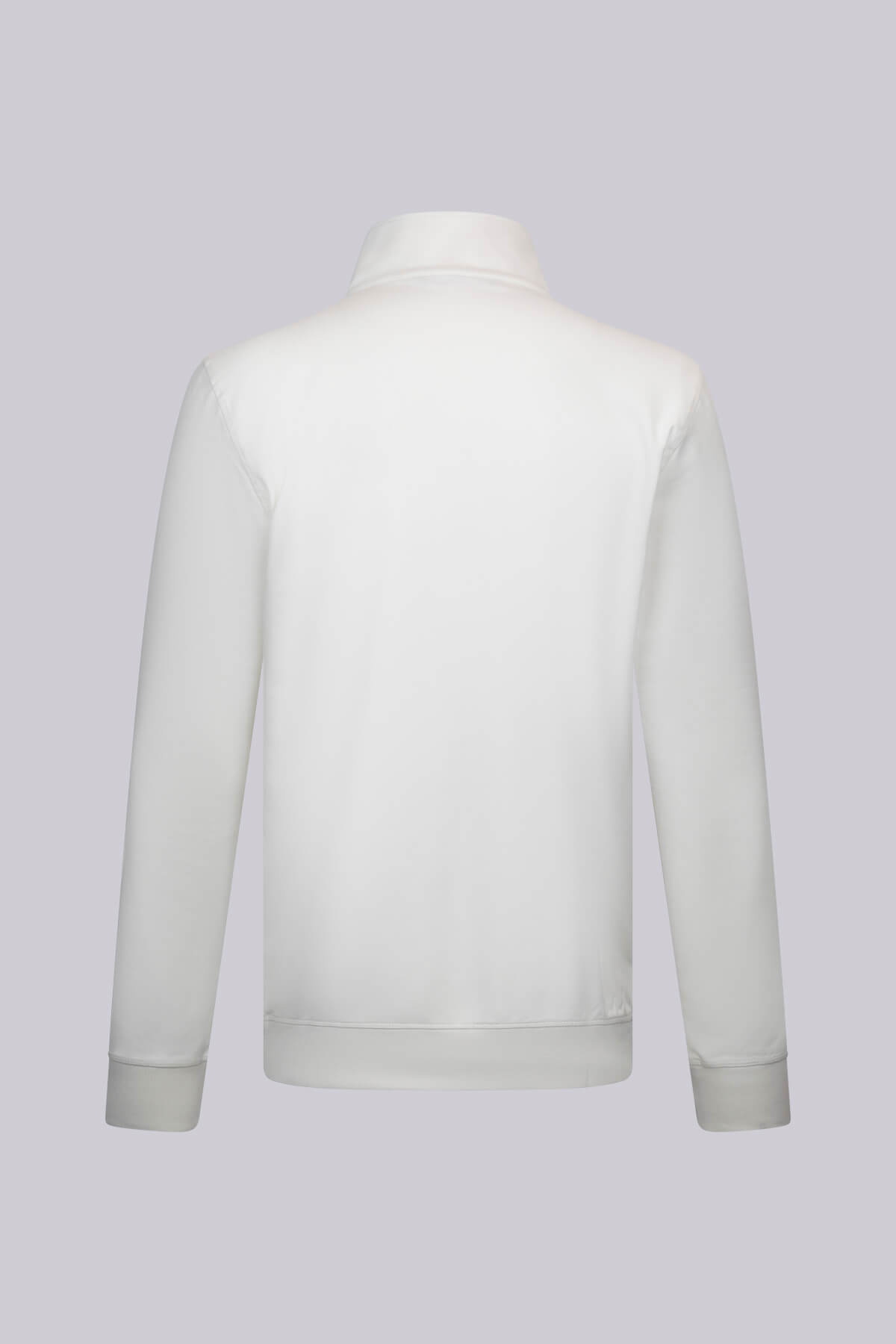 Beyaz Regular Fit Fermuarlı Yarım Balıkçı Yaka Pamuklu Sweatshirt - 2