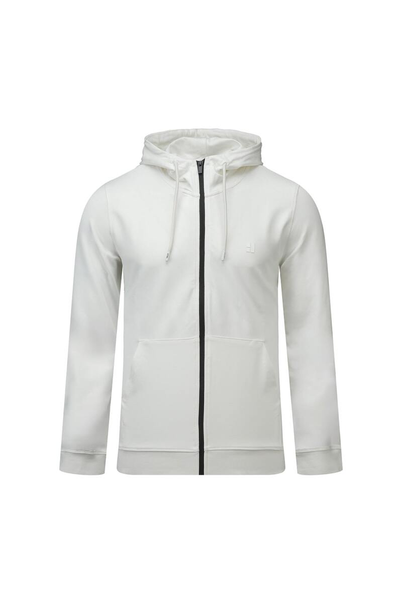 Beyaz Regular Fit Pamuklu Kapüşonlu Sweatshirt