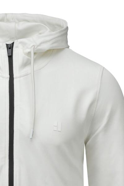 Beyaz Regular Fit Pamuklu Kapüşonlu Sweatshirt - 2