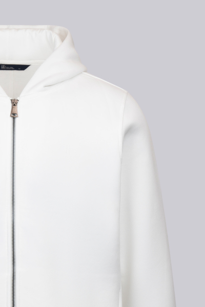 Beyaz Regular Fit Pamuklu Tam Fermuarlı Kapüşonlu Sweatshirt - 3