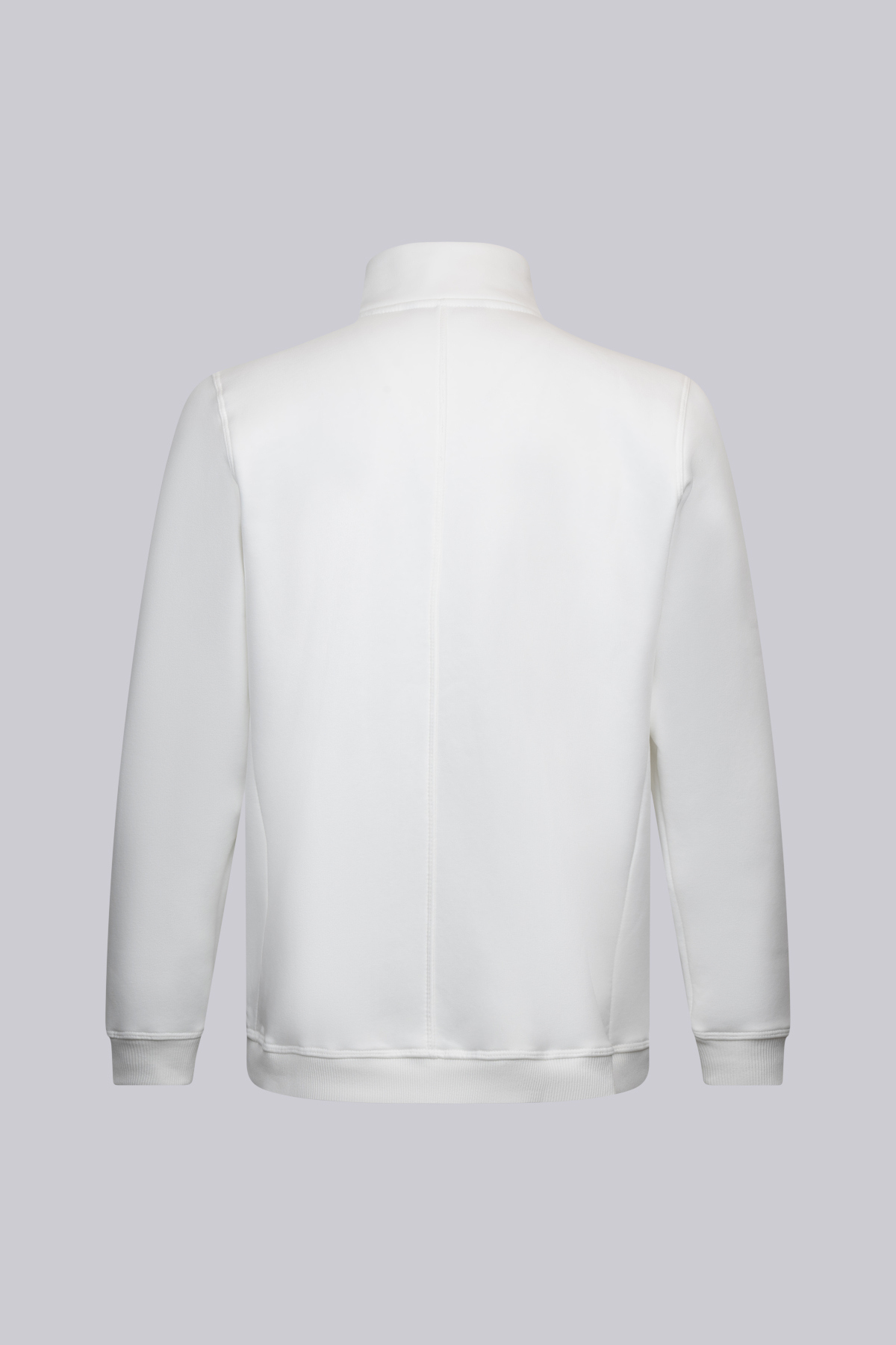 Beyaz Regular Fit Pamuklu Tam Fermuarlı Sweatshirt - 2