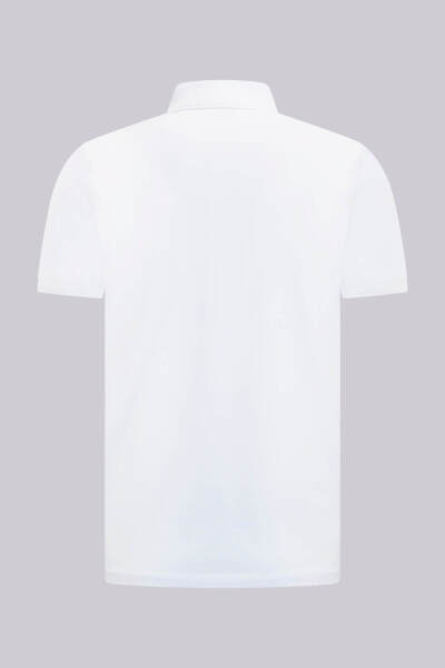 Beyaz Regular Fit Polo Yaka Pamuklu Tişört - 2