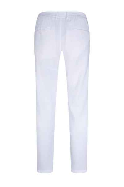 Beyaz Regular Fit Yandan Cepli 100% Pamuk Jogger Pantolon - 3