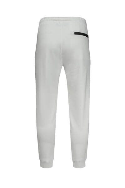 Beyaz Regular Fit Yandan Cepli Pamuklu Eşofman Altı - 3