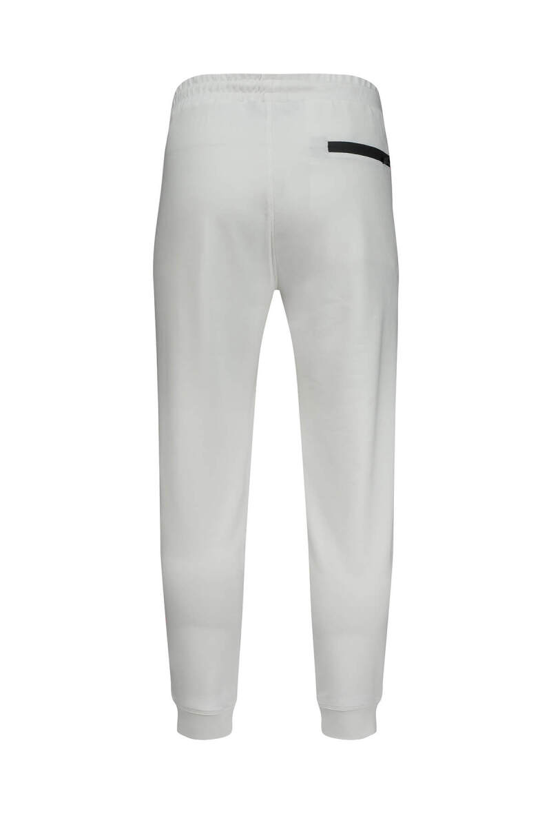 Beyaz Regular Fit Yandan Cepli Pamuklu Eşofman Altı - HTML (1)