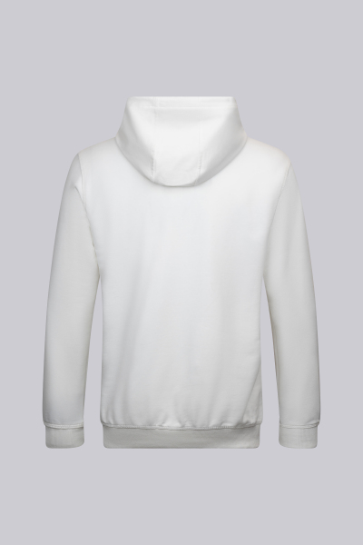 Beyaz Regular Pamuklu Kapüşonlu Kanguru Cepli Sweatshirt - 2