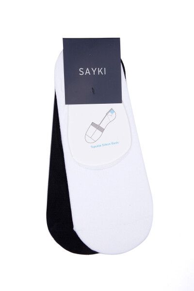 Siyah Basic Pamuklu İkili Dikişsiz Babet Çorap 