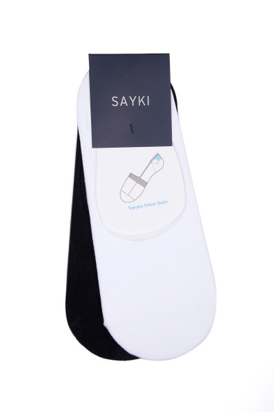 Siyah Basic Pamuklu İkili Dikişsiz Babet Çorap - 2