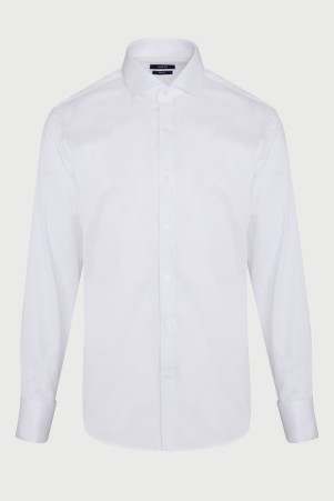 Beyaz Slim Fit %100 Pamuk Gömlek - 2