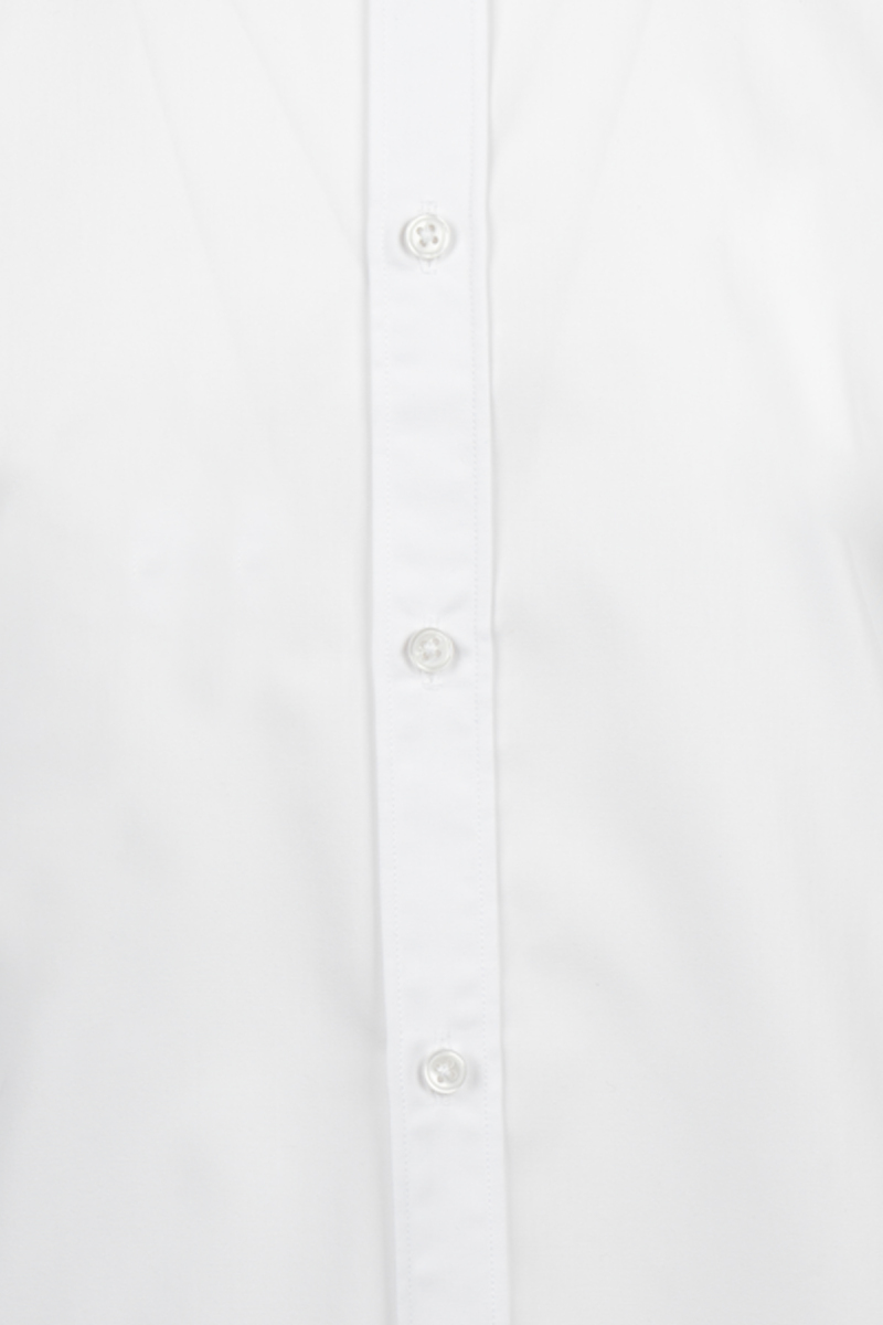 Beyaz Slim Fit Düz Slim Yaka Pamuklu Uzun Kollu Spor Gömlek - HATEMOĞLU (1)