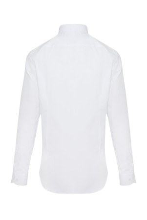 Beyaz Slim Fit Spor Gömlek - Thumbnail