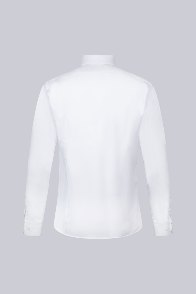 Beyaz Slim Fit Uzun Kollu Pamuklu Gömlek - 2