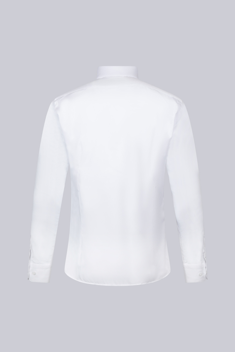 Beyaz Slim Fit Uzun Kollu Pamuklu Gömlek - Hatemoğlu (1)