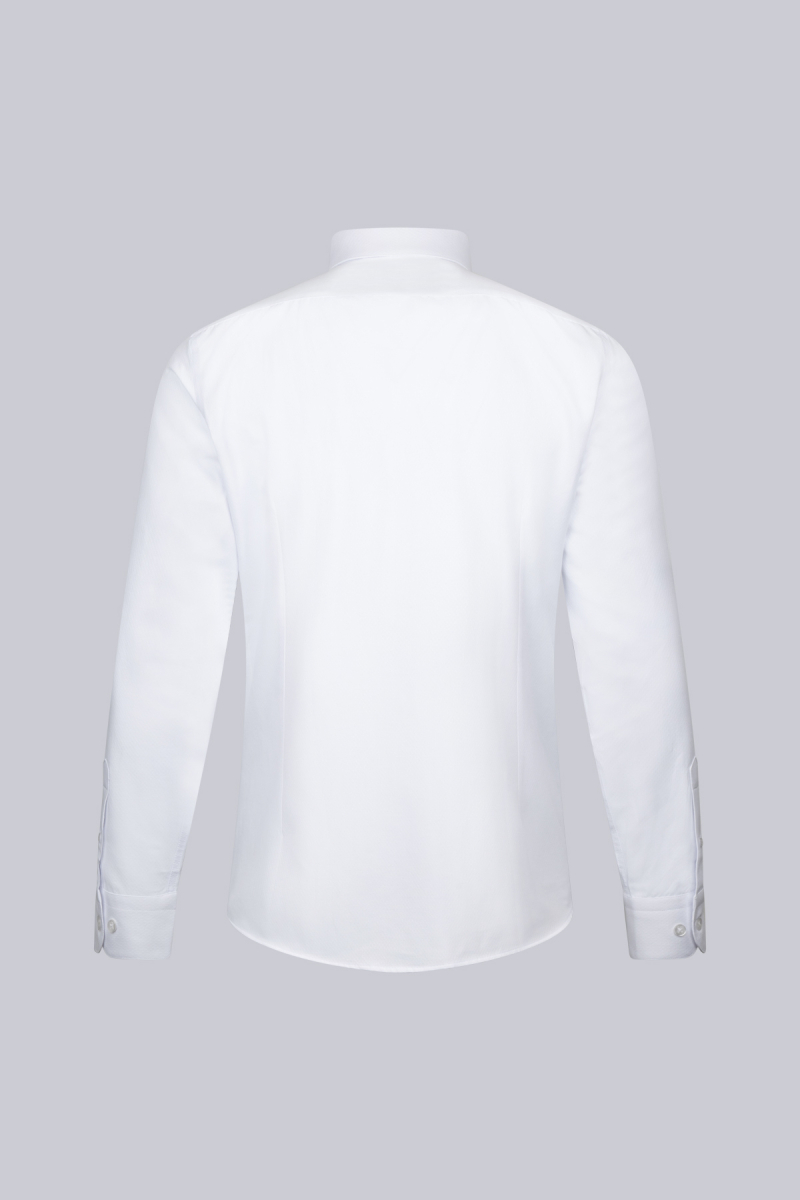 Beyaz Slim Fit Uzun Kollu Slim Yaka Pamuklu Klasik Gömlek - Hatemoğlu (1)