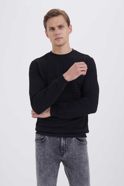 Bisiklet Yaka Siyah Sweatshirt - 3