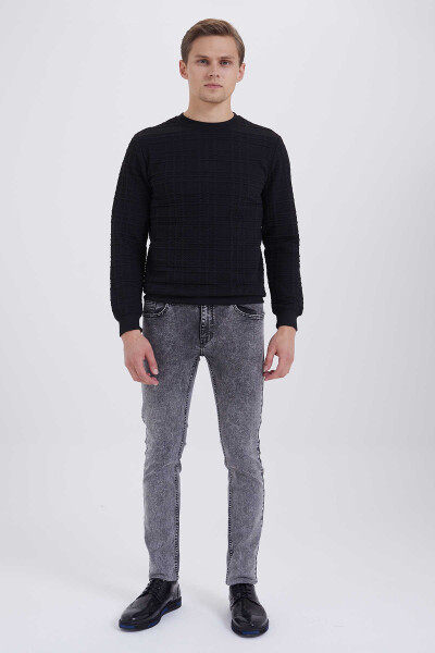 Bisiklet Yaka Siyah Sweatshirt - 2